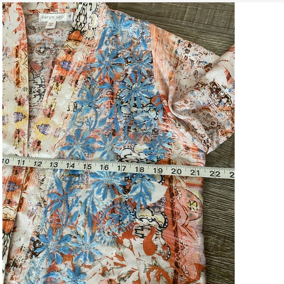 New Karyn Seo Silk Blend Open Front Kimono Jacket - Picture 11 of 15